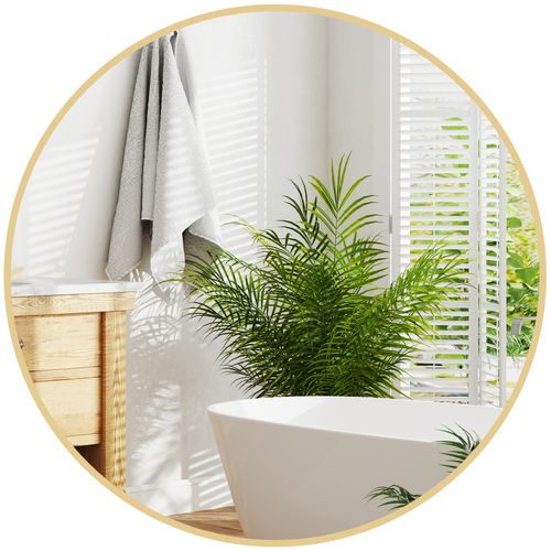 Miroir Mural Rond Dia. 70 Cm Cadre Métal Doré