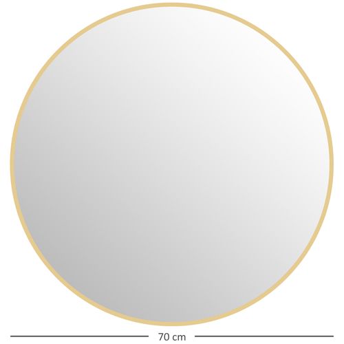 Miroir Mural Rond Dia. 70 Cm Cadre Métal Doré