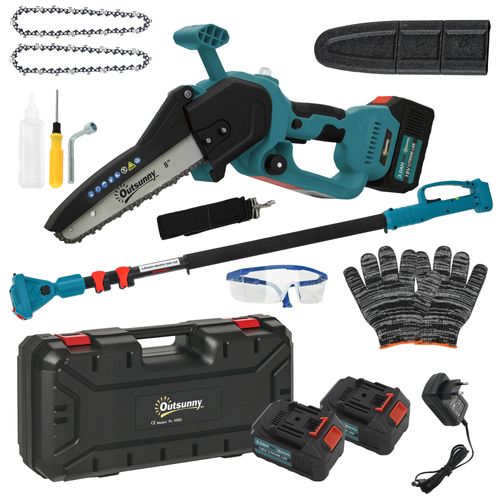 Mini Tronçonneuse Sans Fil 580w 18v 8 Pouces Kit Complet Bleu