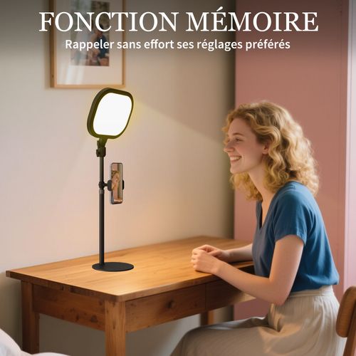 Lampe De Bureau LED Dimmable Réglable Port USB Noir