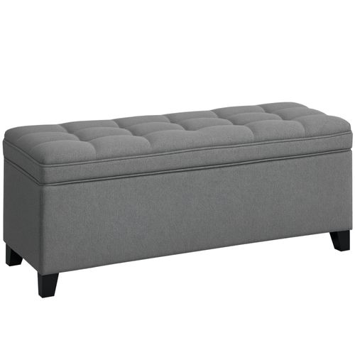 Banquette Bout De Lit Coffre Design Chesterfield Dim. 120 X 40 X 48 Cm Tissu