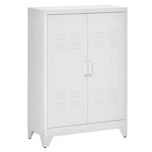 Armoire Design Industriel 2 étagères Tôle Métal