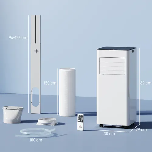 Climatiseur Mobile 7000btu 3 En 1 Télécommande Kit Évacuation Inclus Blanc