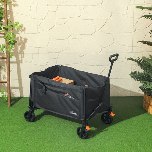 Outsunny – Chariot de jardin en acier – Charge max. 300 kg – Côtés