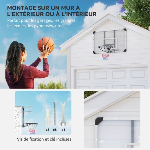 Panier De Basket Mural AKTIVE 45 Cm – Anneau Métal, Filet Polyester, échelle 1:1, Vis Incluses