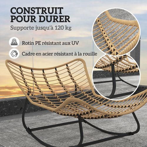 Fauteuil De Jardin à Bascule à Oreilles épais Coussin