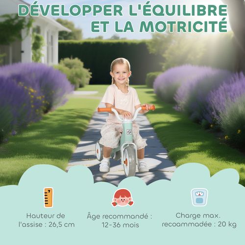 Draisienne 3 Roues Enfant 12-36 Mois Pneu Eva Silencieux Grande Selle