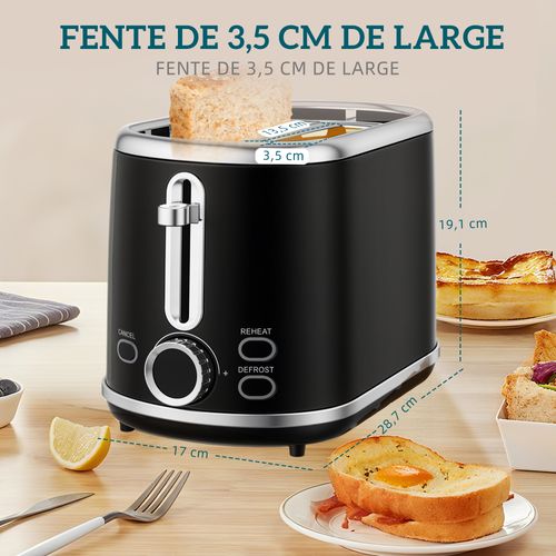 Ensemble Bouilloire Et Grille-pain Vintage Gris Métal Noir