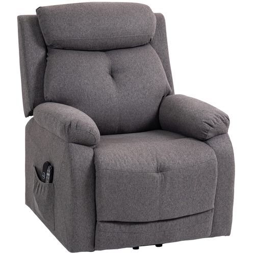 Fauteuil Releveur Électrique Massant Chauffant Inclinable Tissu Gris