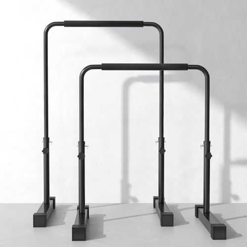 Station à Dips - Barres Parallèles à Dips - H.80-100 Cm - Acier Noir