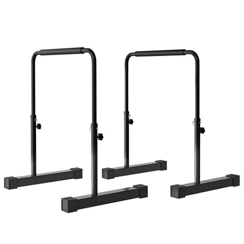 Station à Dips - Barres Parallèles à Dips - H.80-100 Cm - Acier Noir