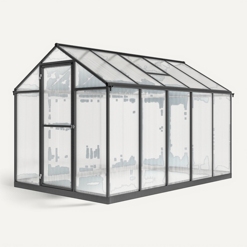 Serre De Jardin Alu Polycarbonate Fondation Lucarne Porte