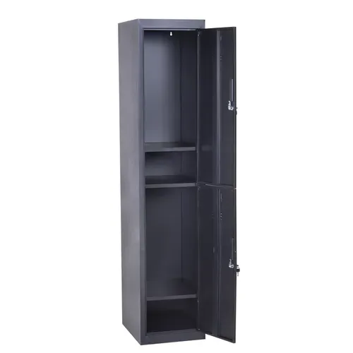 Vestiaire Métallique 2 Portes Verrouillables - 2 Tringles, 4 étagères - Acier