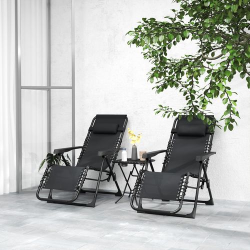Lot De 2 Chaises Longues Pliables