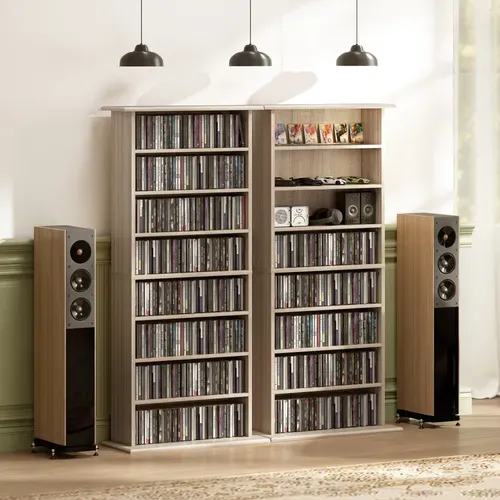 étagère Range Cd - Meuble Cd Dvd - 8 Compartiments 6 étagères