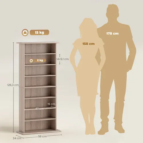 étagère Range Cd - Meuble Cd Dvd - 8 Compartiments 6 étagères