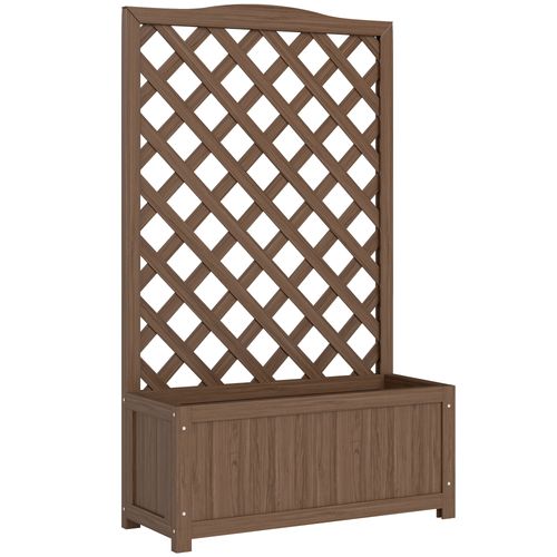 Jardinière Sur Pieds Avec Treillis Bois Verni