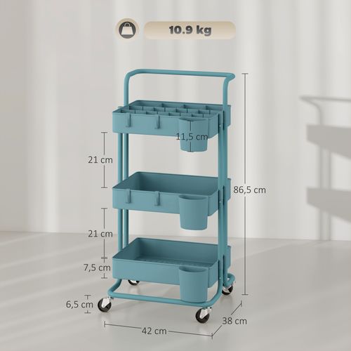 Desserte De Cuisine Multi-rangement Acier Abs