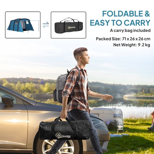 Tente De Camping Gonflable Tunnel 3-6 Pers. Pompe Incluse