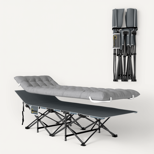 Lit De Camping Pliable Matelas Pochette Latérale Sac Inclus