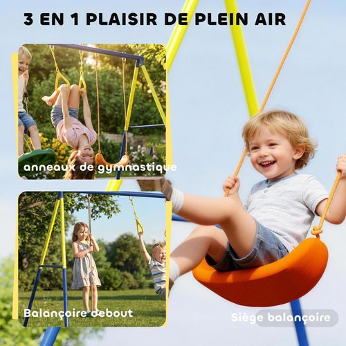 Balançoire 3 Agrès Balançoire Disque Balançoire Une Place Anneaux