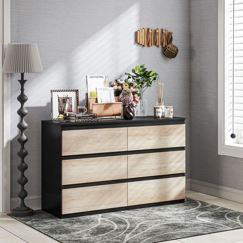 Commode 6 Tiroirs Coulissants Sans Poignées