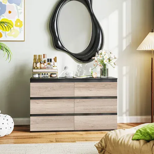 Commode 6 Tiroirs Coulissants Sans Poignées