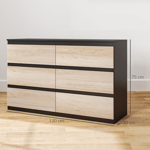 Commode 6 Tiroirs Coulissants Sans Poignées