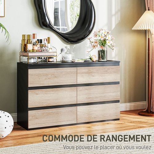 Commode 6 Tiroirs Coulissants Sans Poignées