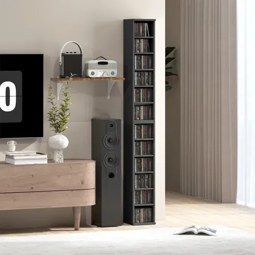 étagère Colonne Rangement Cd-dvd 6+6 Compartiments