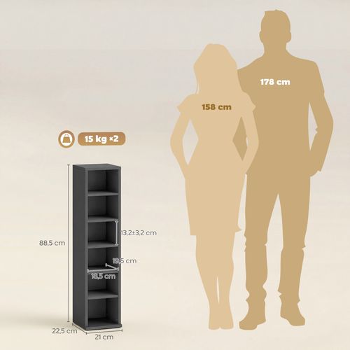 étagère Colonne Rangement Cd-dvd 6+6 Compartiments