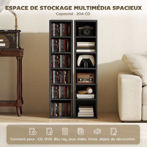 étagère Colonne Rangement Cd-dvd 6+6 Compartiments