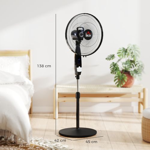 Ventilateur Sur Pied D. 45 Cm 50 W Avec Télécommande
