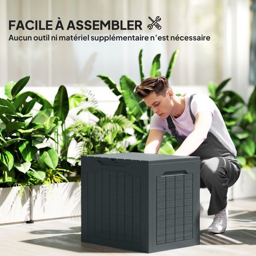 Coffre De Jardin Effet Rotin Et Bois