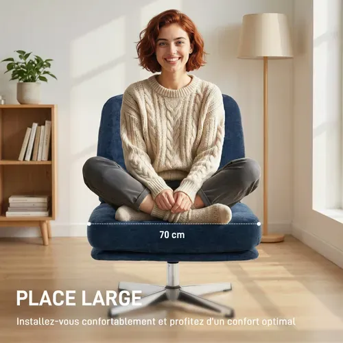 Fauteuil Lounge Design Chesterfield Capitonné Pivotant