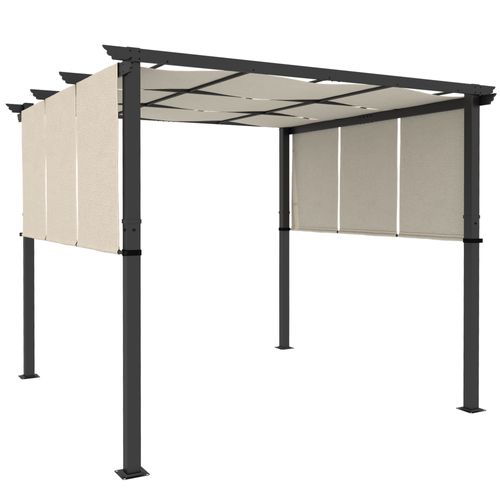 Pergola 3 Toiles Coulissantes - Dim. 2,97l X 2,97l X 2,38h M Beige