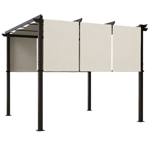 Pergola 3 Toiles Coulissantes - Dim. 2,97l X 2,97l X 2,38h M Beige