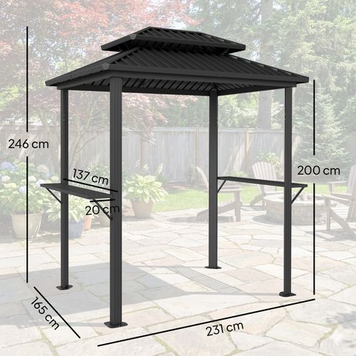 Abri Pergola Pour Barbecue Métal Alu Noir