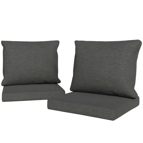 Ensemble 4 Coussins Déhoussables Salon De Jardin Assise Dossier