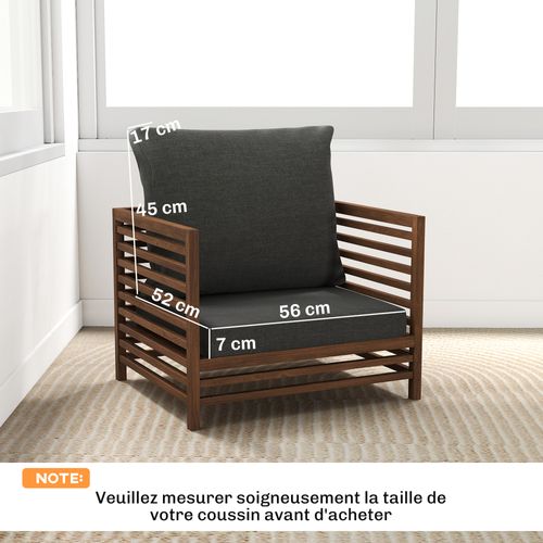 Ensemble 4 Coussins Déhoussables Salon De Jardin Assise Dossier