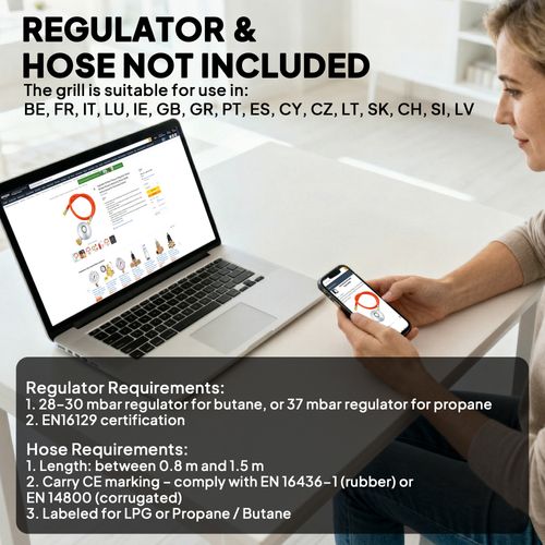 Plancha Gaz 3 Brûleurs Plaque émaillée Acier Inoxydable Noir