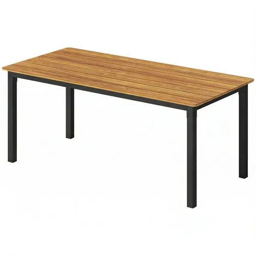 Table De Jardin  6-8 Pers. Métal Bois