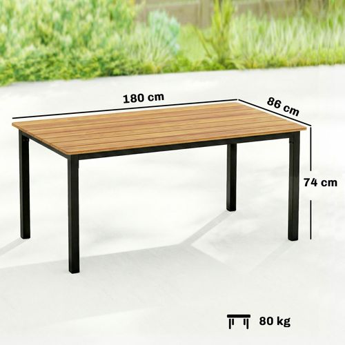 Table De Jardin  6-8 Pers. Métal Bois
