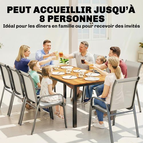 Table De Jardin  6-8 Pers. Métal Bois