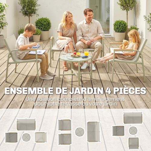 Salon De Jardin 4 Places 4 Pièces