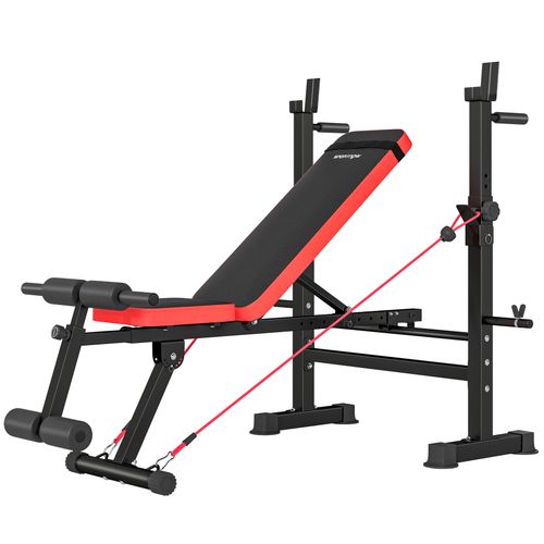 Banc De Musculation Réglable Complet Rouge Noir
