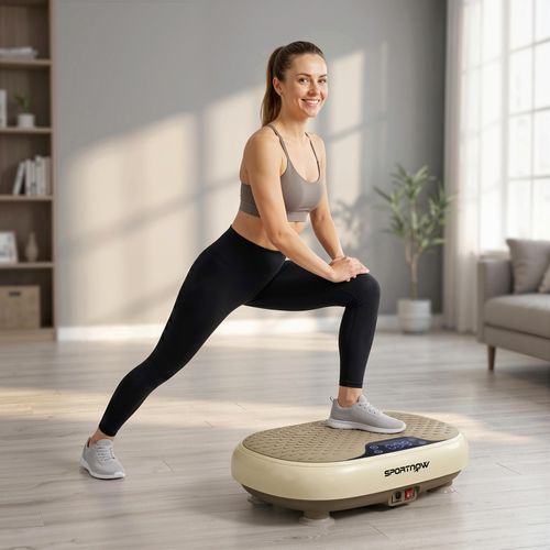 Plateforme Vibrante Oscillante écran LED Télécommande Beige