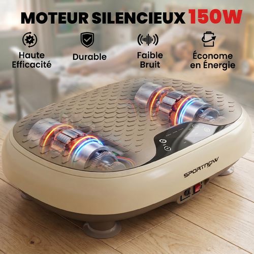 Plateforme Vibrante Oscillante écran LED Télécommande Beige