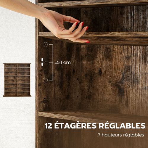 étagère Range Cd - Meuble Cd Dvd - 16 Compartiments 12 étagères