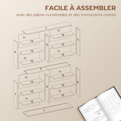 étagère Range Cd - Meuble Cd Dvd - 16 Compartiments 12 étagères